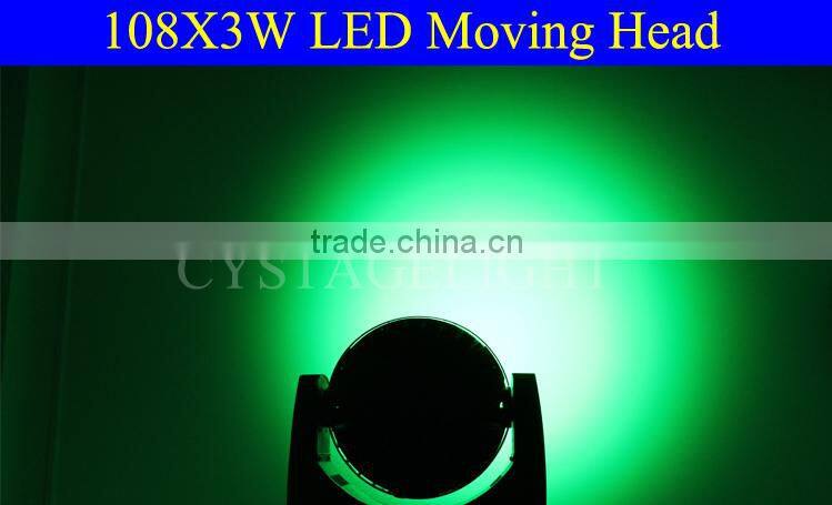 108X3W RGBW Zoom Moving Head Beam