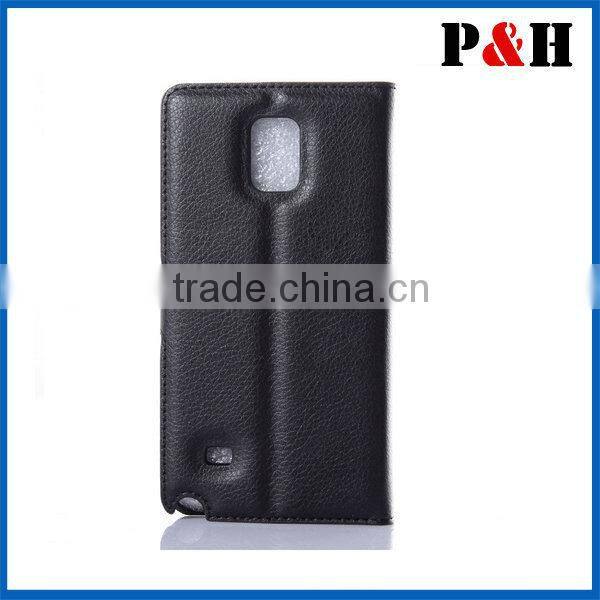 Flip cover genuine leather case for note4 case, wallet leather case for samsung galaxy note4