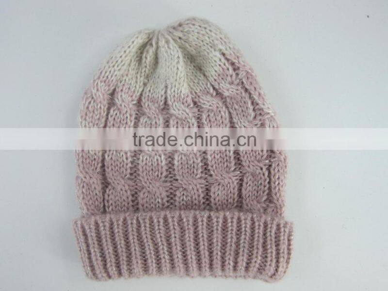 2016 colorful winter hat custom knitted ladies fashion hats