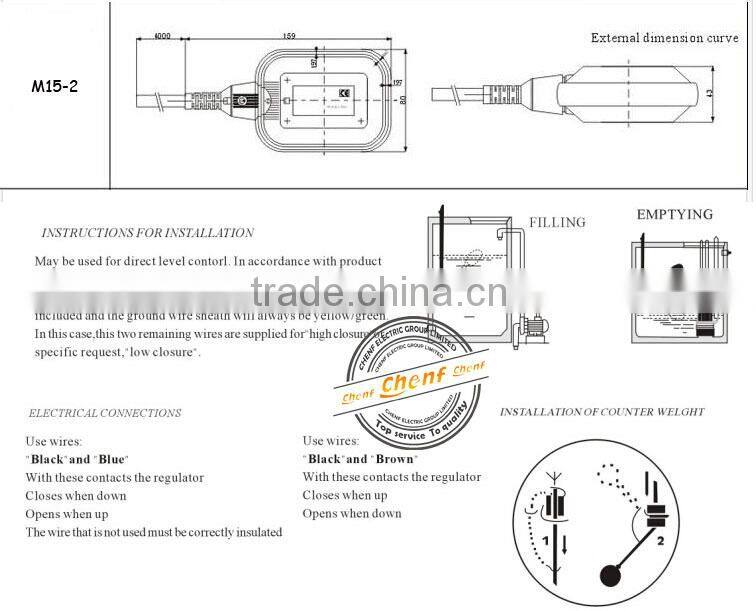 Hot Sell Newest Water Level Mini Float Switch 250V with 3M Cable