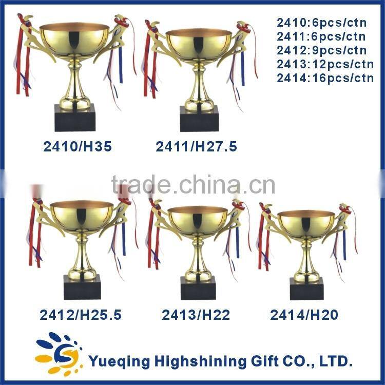 Custom marble trophy base award football soccer globe trophy golden souvenir 2410 China metal champions league cup trophy