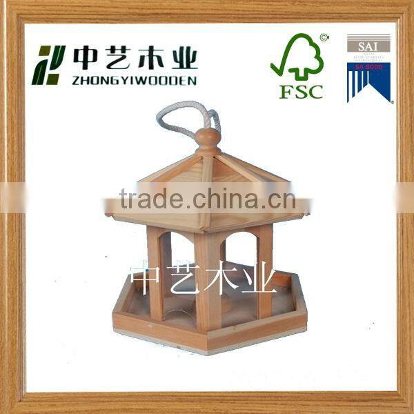 2016 Eco-friendly FSC Hanging Wooden Bird Cagecage bird feeder