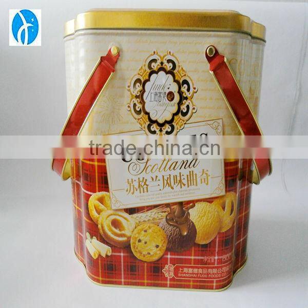 New style irregularity metal tin can packaging with handle