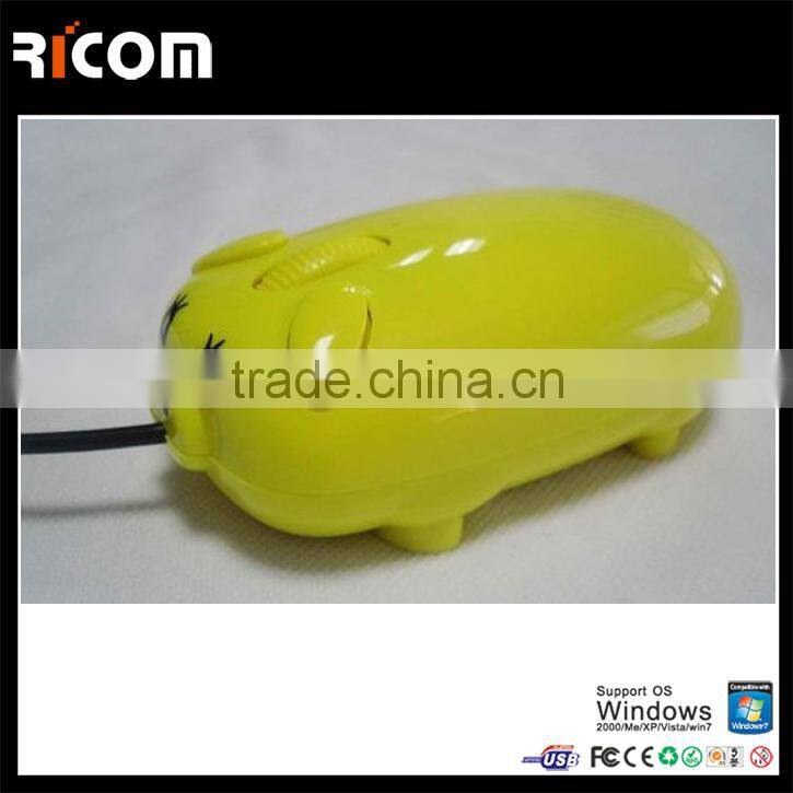 Cute Pig Shaped computer gift mouse,Wired optical computer mouse for women for laptop and desktop --MO7064---Shenzhen Ricom