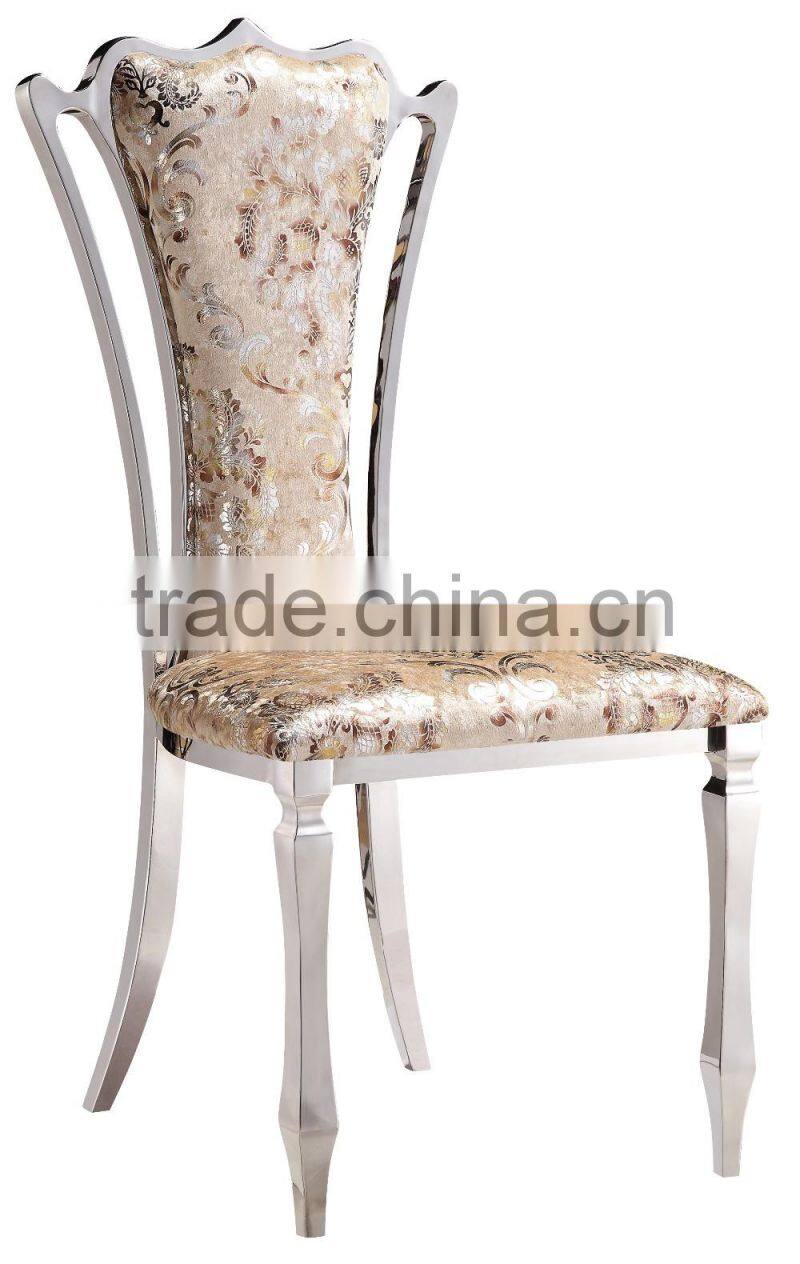 Classic Design Stainless Steel Wedding Chair High Back Dining Chair Banquet Chair Hotel Chair