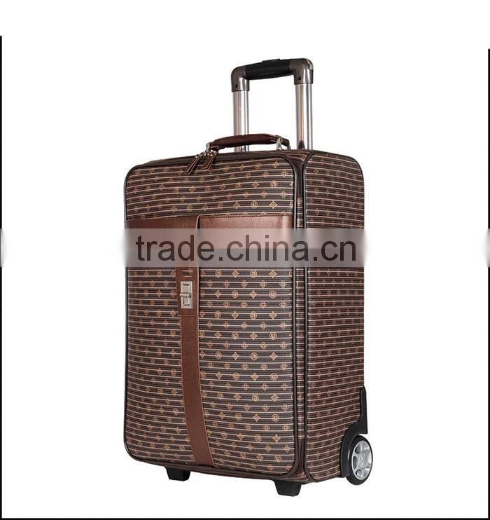 New designed PU travel luggage bag with printing