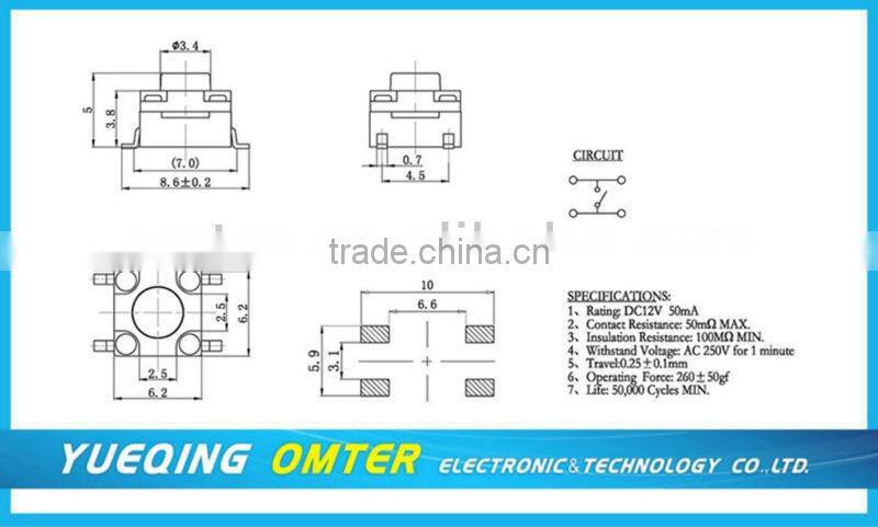 TS0684-0501b smd tact switch