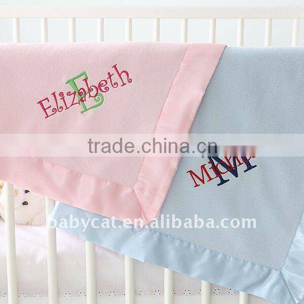 Baby Blanket/polar fleece blanket with personal embroidery