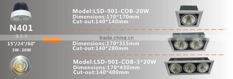 10W 20W 30W LED Recesse light,led grille lamp,square led downlight