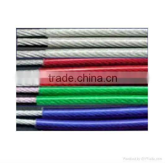 PVC Coat Galvanized steel wire rope 1x7