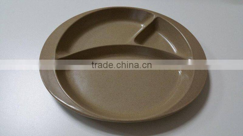 Biodegradable rick husk fiber 3 compoments food plate