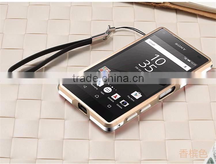 Ultrathin Aviation Screw Frame Cover Metal Aluminum Bumper for Sony Xperia Z5 Z5 Compact Back Case