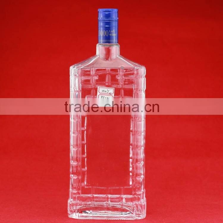 New design 1 liter liquor bottle glass carboy wholesale glass liquor bottles