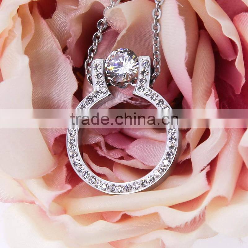 Wholesales U designed pendant with silver zircon magnetic jewelry