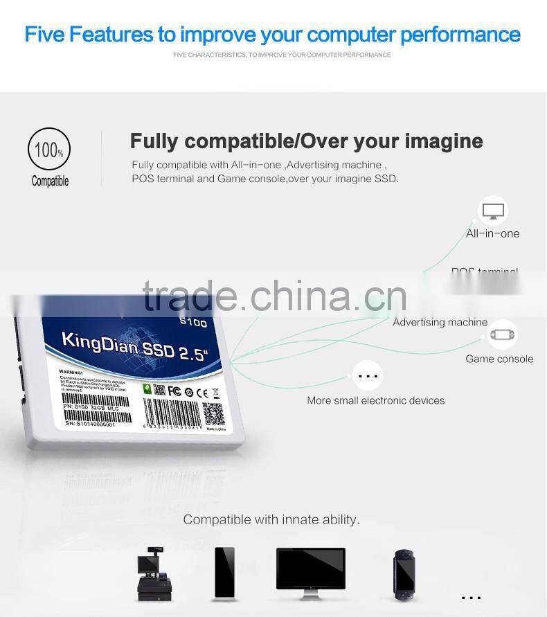 KingDian 2.5' SATAII 32GB Original Brand Solid State Drive SSD hard drive packing box (S100 32GB)