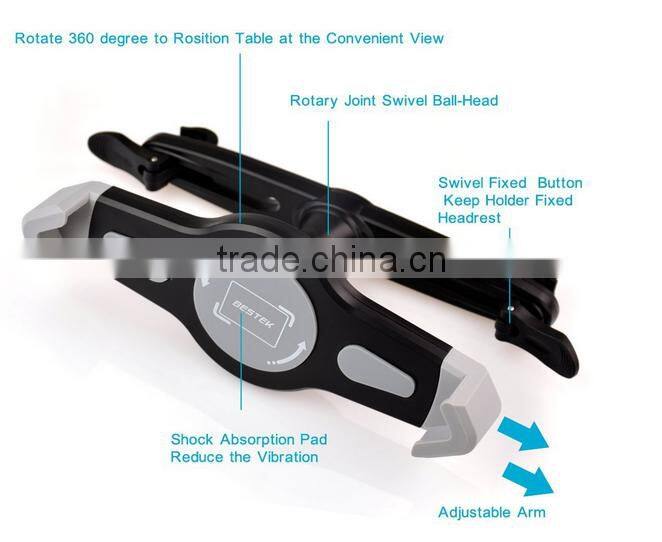 Factory derict sale universal car back seat headrest tablet holder for 7-10 inch ipad
