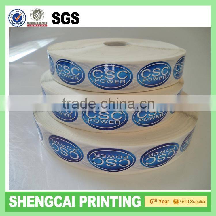 Green color printed round stickers