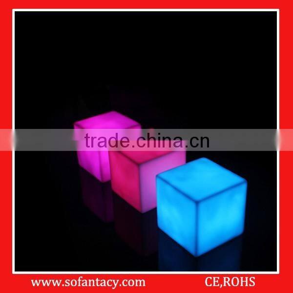 colour changing led cube shape light lamp for wedding decoration