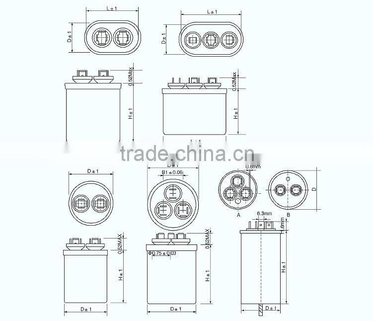 Air conditioner capacitor castor oil capacitor cbb65