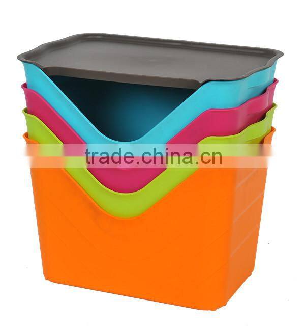 Colorful and New Style Plastic Storage Bin with Lid