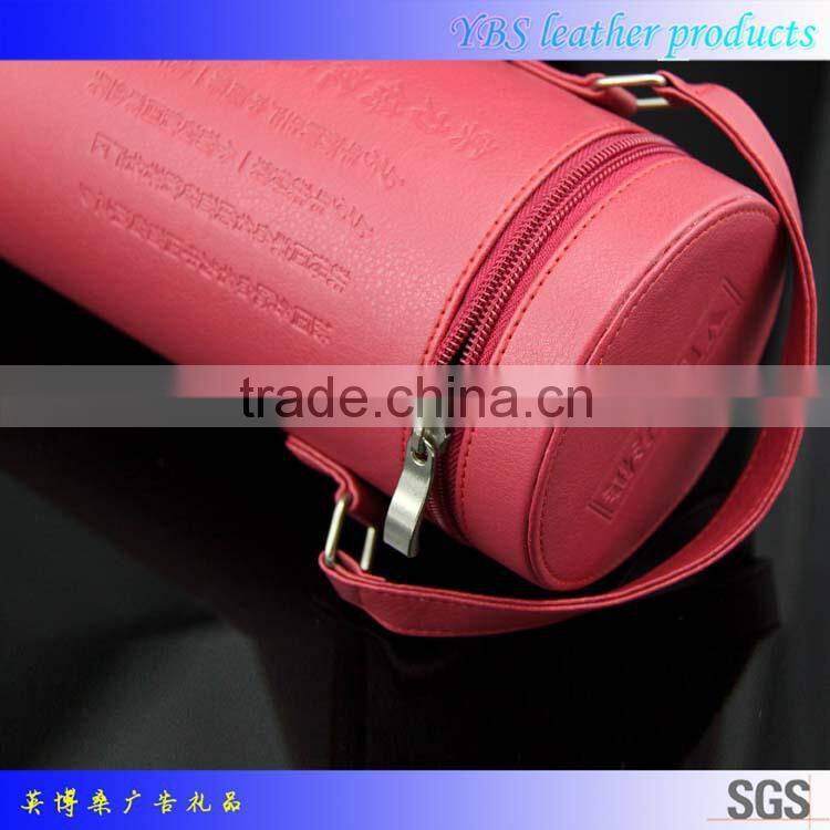 PU leather wine bag with zipper design