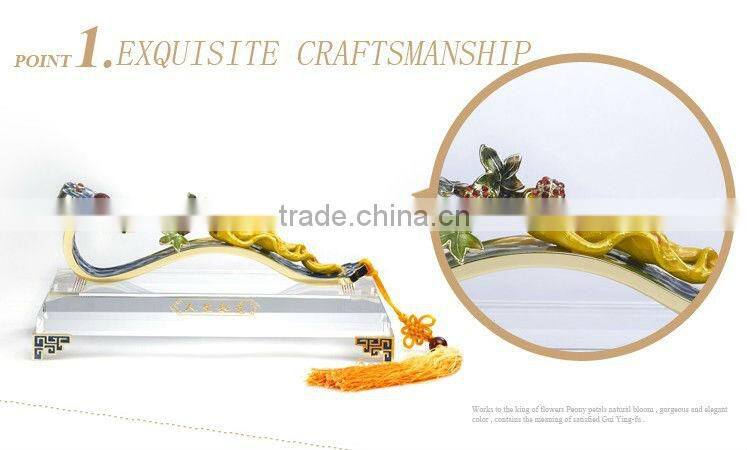 RORO Chinese Traditional Wishful Life Ruyi ginseng enamel crystal decorative article for home decoration