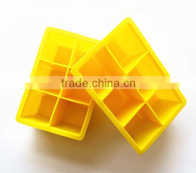wholesale FDA food grade bpa free big sphere cube homemade 6 cavity silicone ice cooler mold