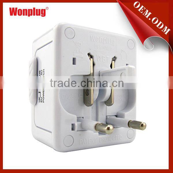 Smart appearance mini universal 1 usb travel adapter with LED light