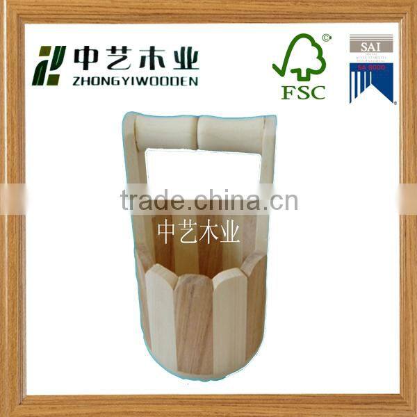 Lovely unfinished solid wood bucket for coffee bean