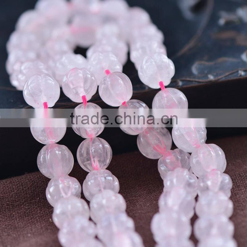 8mm 10mm 12mm 14mm pumpkin shaped jewelry gemstone sapcer beads natural rough rose quartz