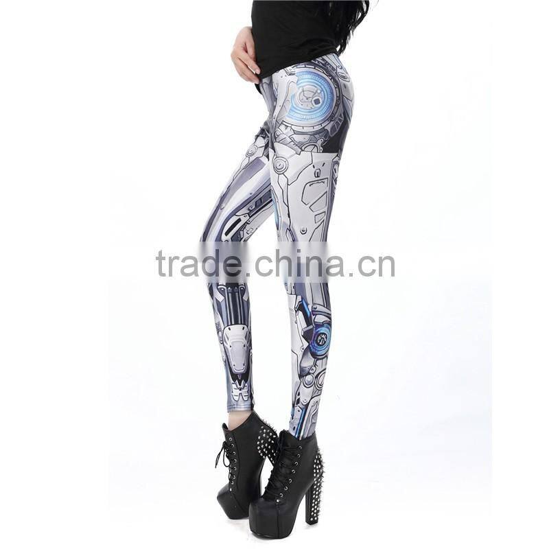 New Arrival Design MECHA CosPlay ROBOT Comic Cartoon Printed Leggins Women Leggings