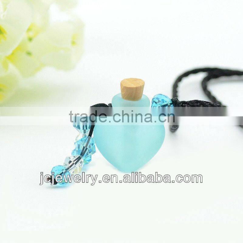 Handmade Heart Shape Sandy Mini Glass Bottle Pendant Necklace