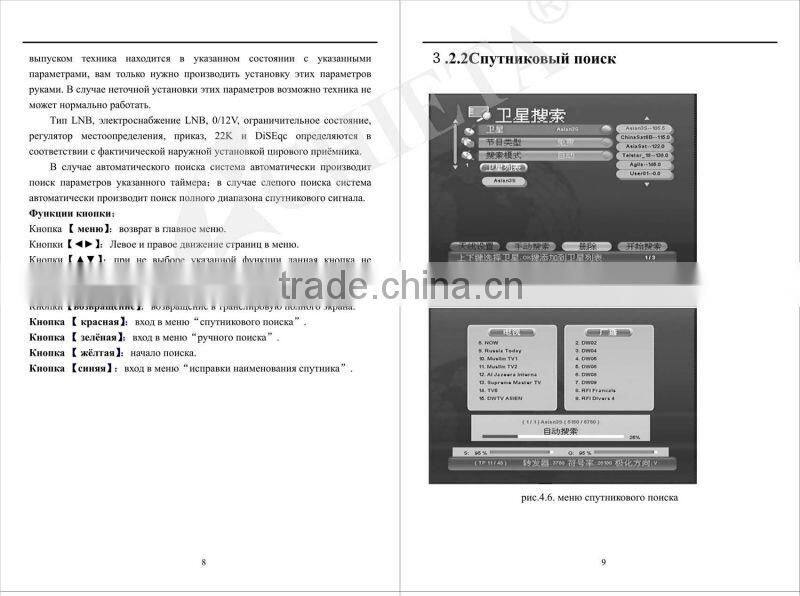 Haier2302 Chipset 220mm design DVB-S TV Satellite Receiver with SCART Interface for Russia