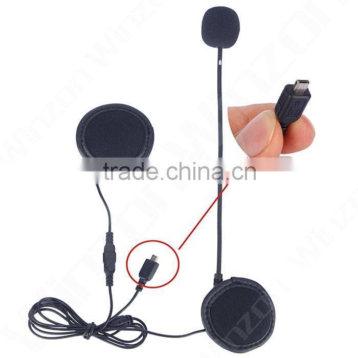 Two-way waterproof bt intercom headset for motorcycle helmet with stereo headphone
