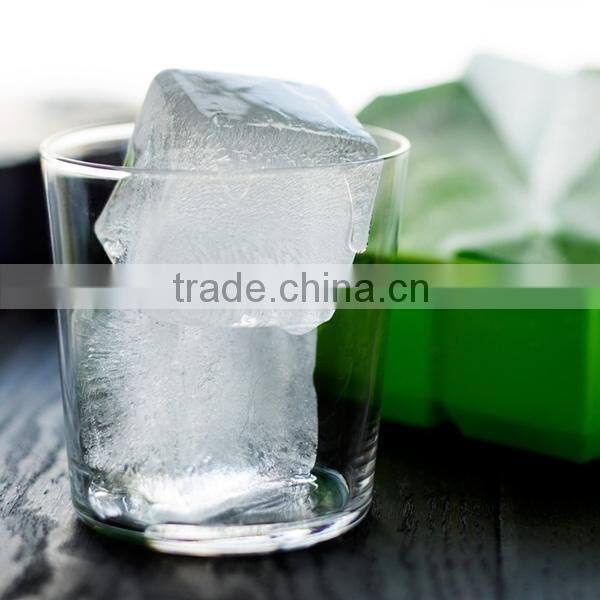 FDA approved food grade 6 cavities large square ice cube maker 2" silicone ice cubes tray