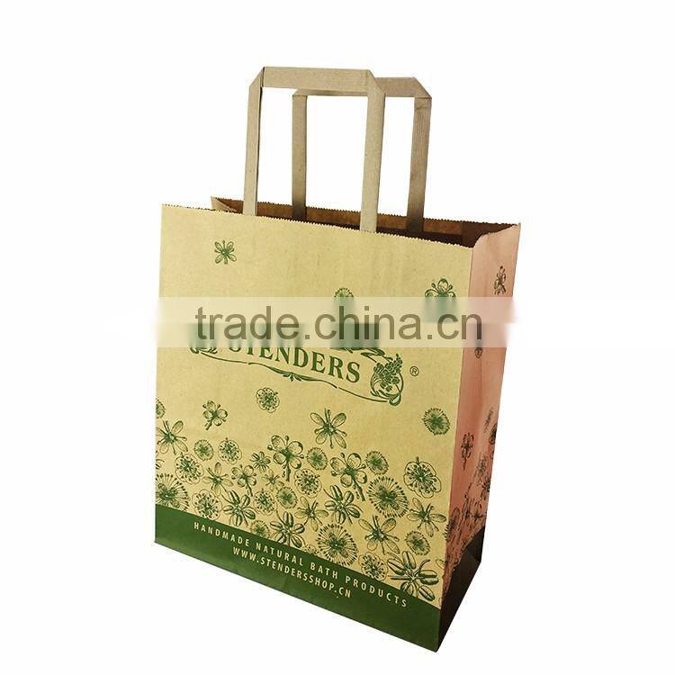 Paper bag kraft paper goods shopping paper bags custom printed logo takeout food paper bag wholesale