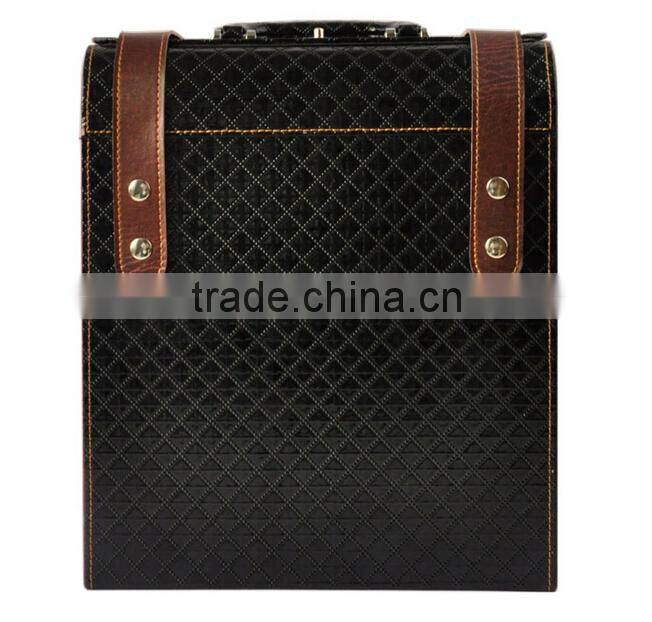 High-end leather wine box for 6 bottles