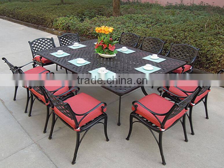 Most Popular Waterproof Garden Cast Aluminium Furniture Dining Table Set Made in China