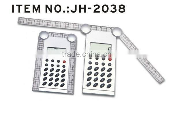 Promotional Multi-functional 8 Digits Ruler Calculator with magnifier