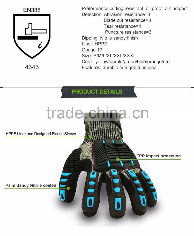 EN388 4343 Oil field mining gloves