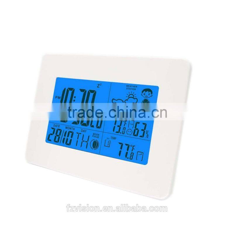 Digital super wireless Weather Station Clock thermo hygrometer with 2 sensors