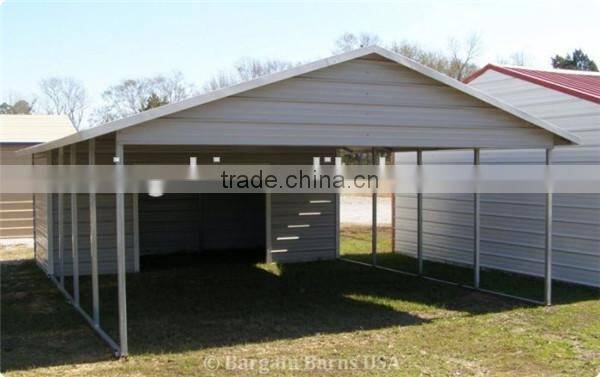 steel frame steel carport with storage room building