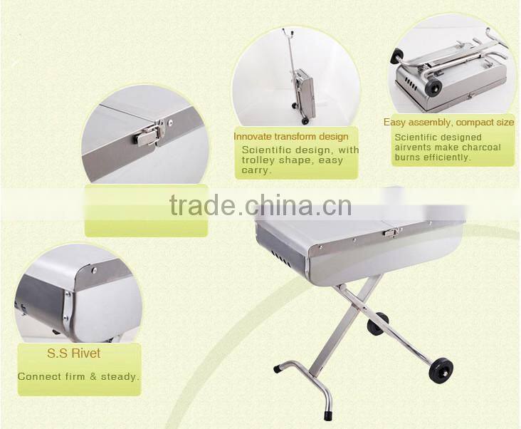 High quality vehicle-carried charcoal barbecue grill,popular bbq tool
