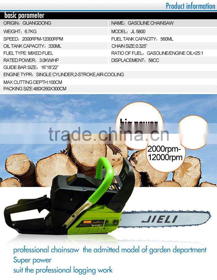 5800 58cc gasoline gasolin chain saw poulan dolmar chain saw top pole long handle chain saw steel mini chain saw