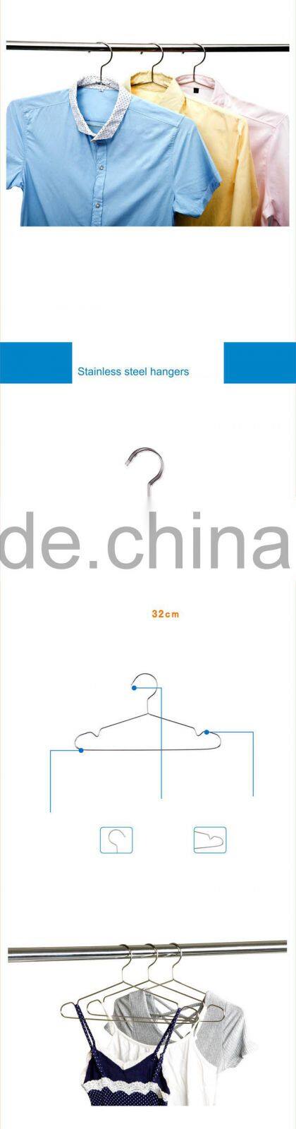 5 PCS 32cm Large Heavy Duty Stainless Steel Clothes Coat Jacket Hangers