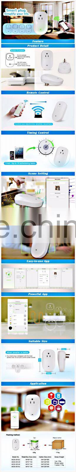 Hot Sale Wireless Plug Outlet Wifi Enabled Power Plug with Socket for your house