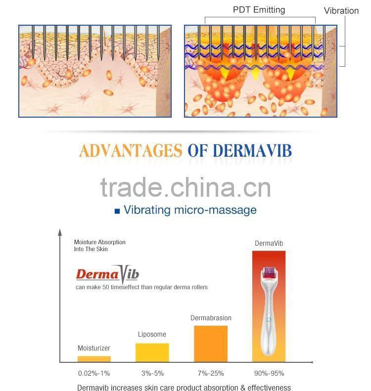 Hot sale 6 in 1 derma roller 540 Needles Micro Needle Roller Multifunction PDT Interchangeable Roller Derma Vib