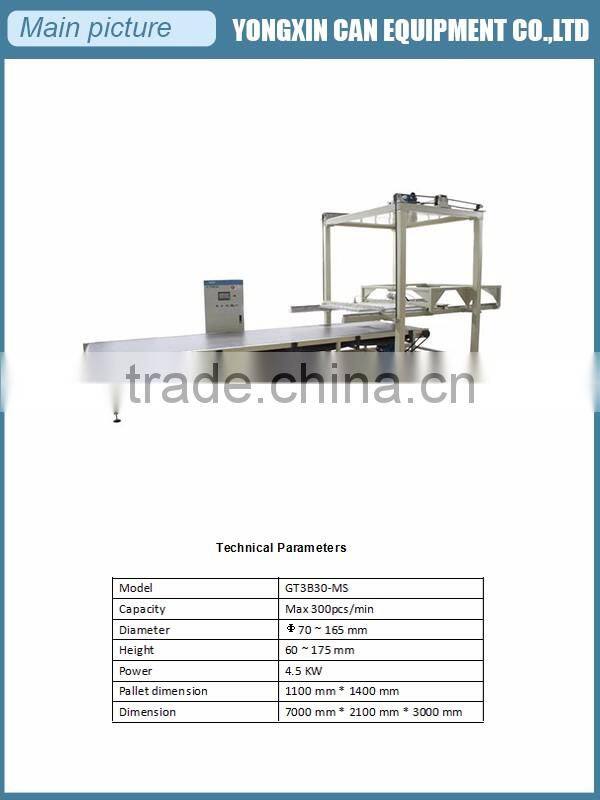 Automatic food tin can palletizer