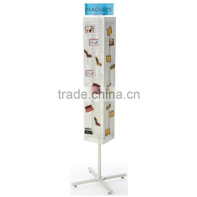 60 Hooks White Magnetic Counter Free Standing Pegboard Display Stand