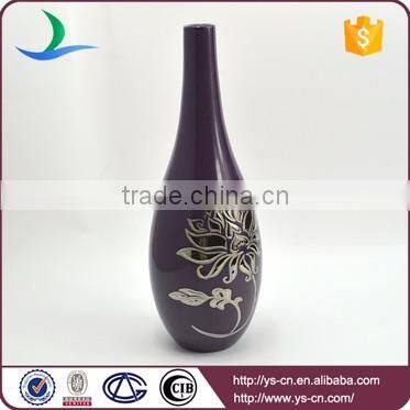 Electroplated sliver flower design outdoor decorative vases